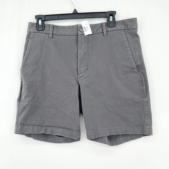 Everlane Other - Everlane Mens Grey Wash Button Closure Cotton 7" Inseam Flat Front Shorts 32